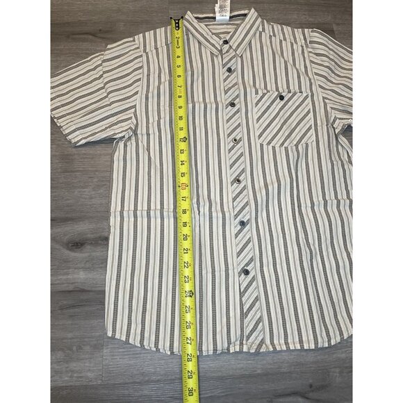 The North Face Mens Size Medium Button Up Shirt A5 Series Tan Short Sleeve - Picture 10 of 11